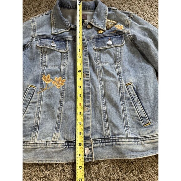 RALPH LAUREN Patch Regal Crest Denim Truckers Jacket Boho Preppy Edgy Street 4 - Picture 9 of 9